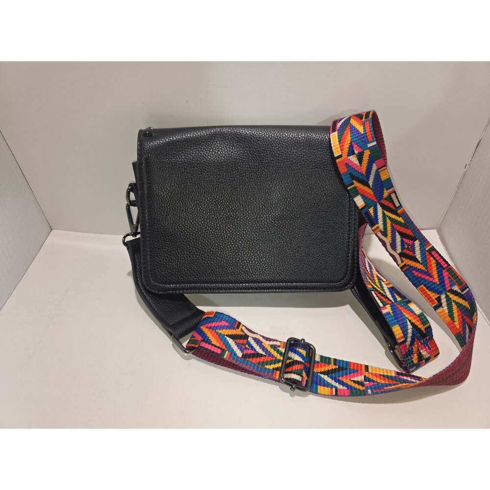 MERSI Vegan Crossbody Bag Multicolor Guitar Strap Black Studded - Picture 5 of 9